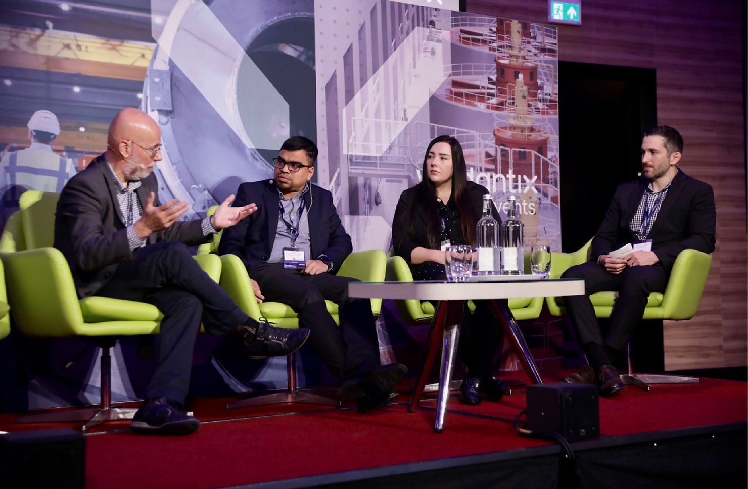 Panel discussion at a conference event.